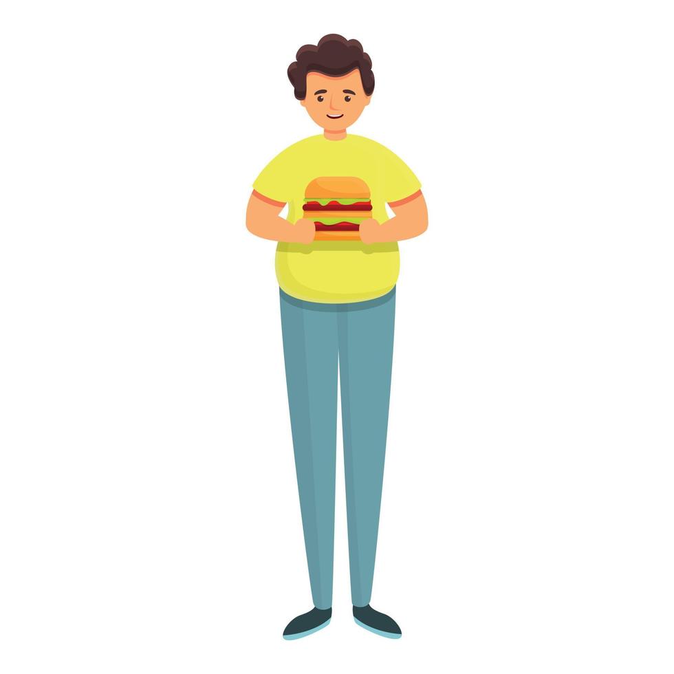 golosità alunno hamburger icona, cartone animato stile vettore