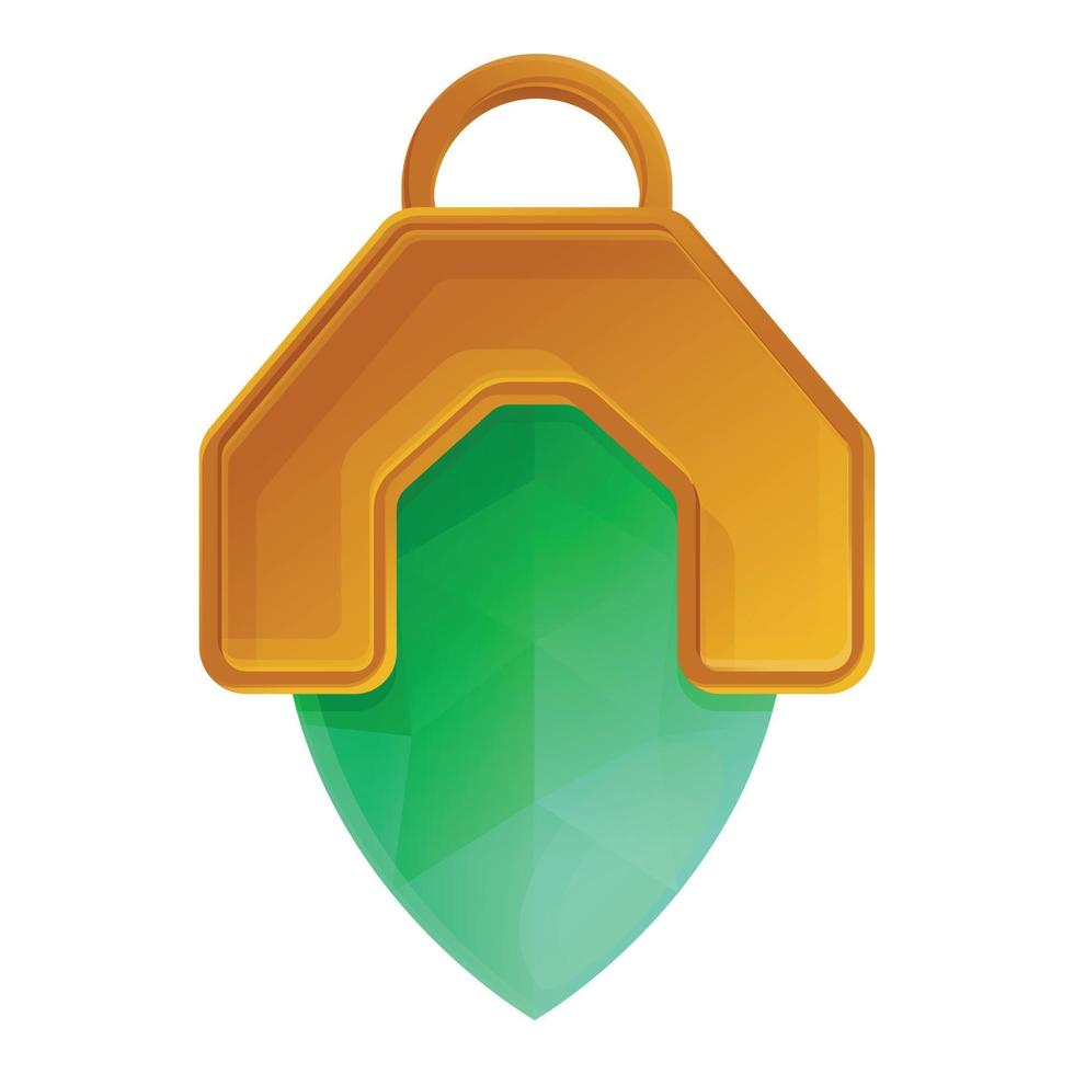 verde Smeraldo amuleto icona, cartone animato stile vettore