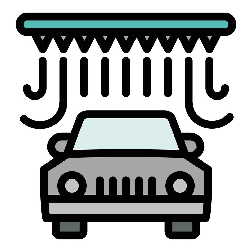 stazione auto lavare icona, schema stile vettore