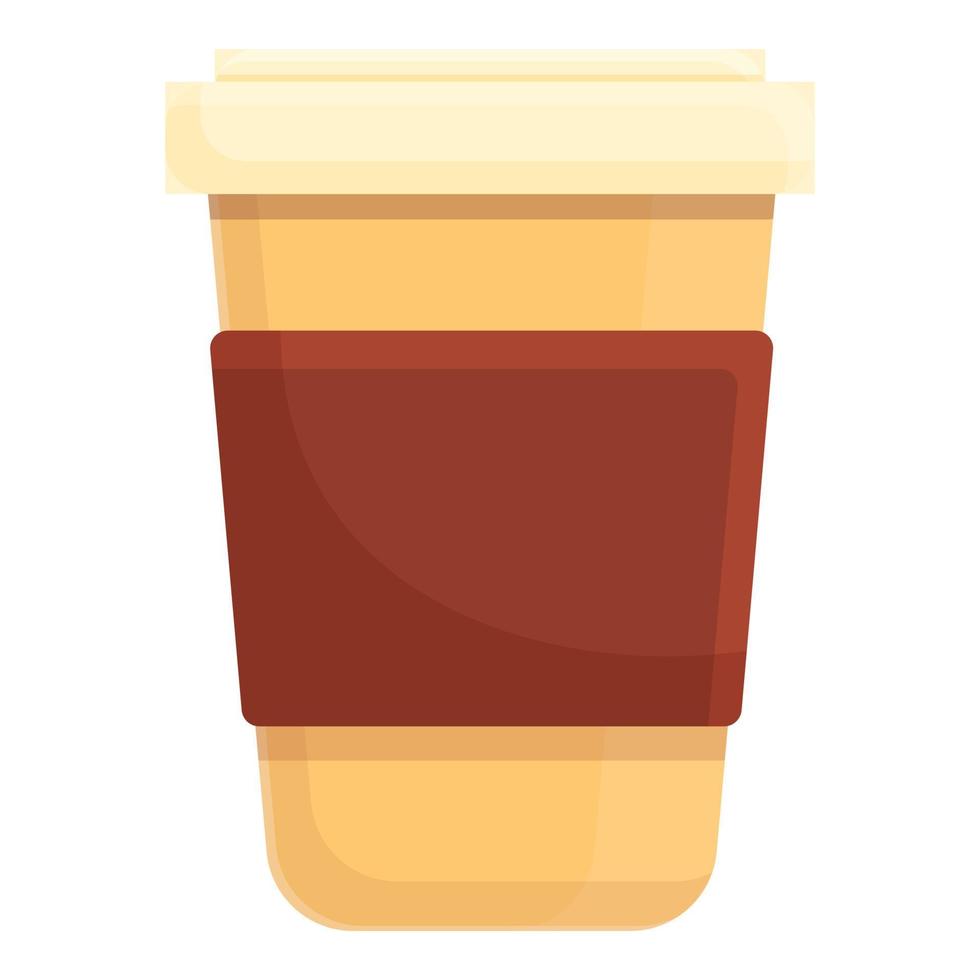 mattina caffè tazza icona, cartone animato stile vettore