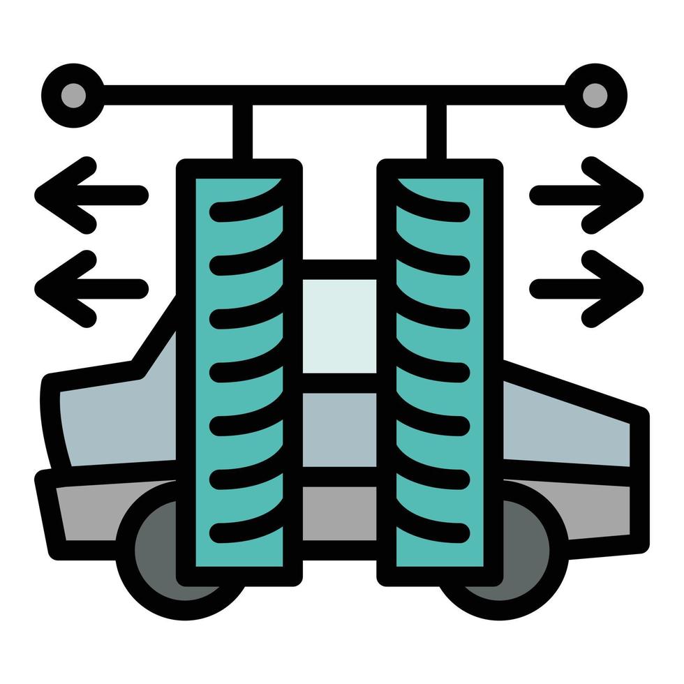 auto spazzola lavare icona, schema stile vettore