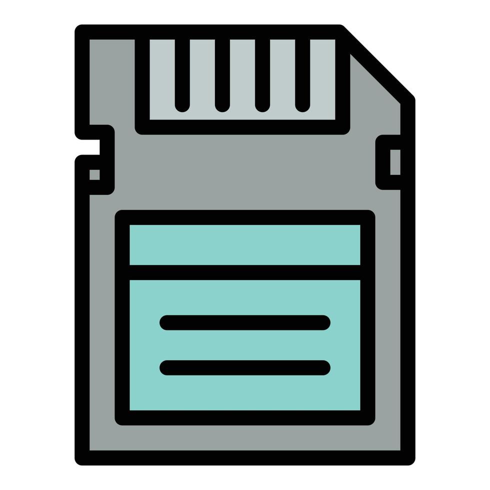 telecamera sd carta icona, schema stile vettore