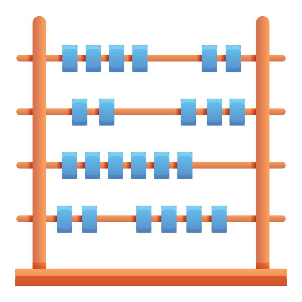 contare abaco icona, cartone animato stile vettore