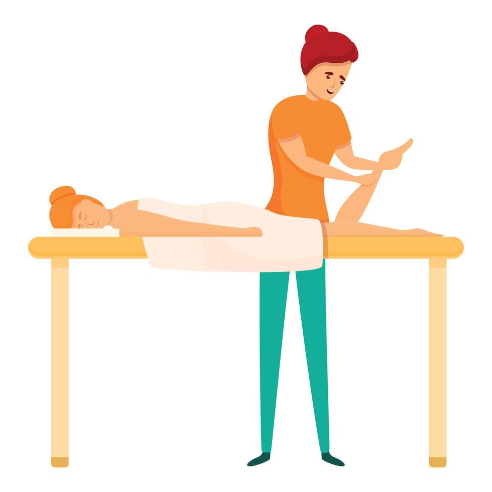 osteopata massaggiatore icona, cartone animato stile vettore