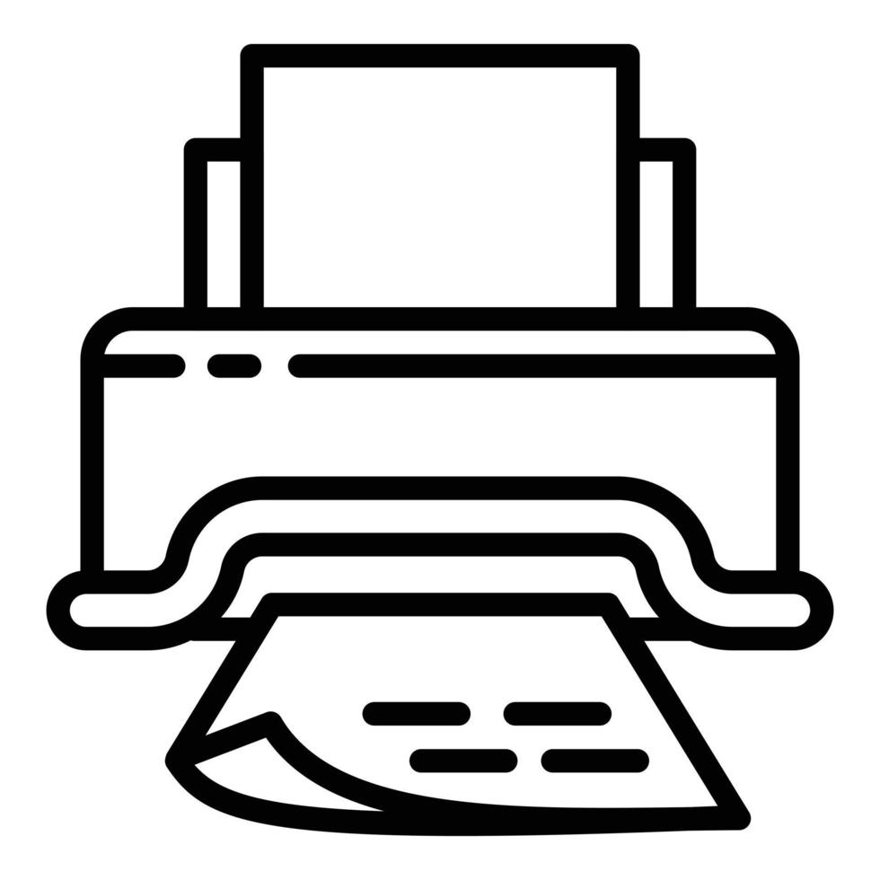 carta documento stampante icona, schema stile vettore