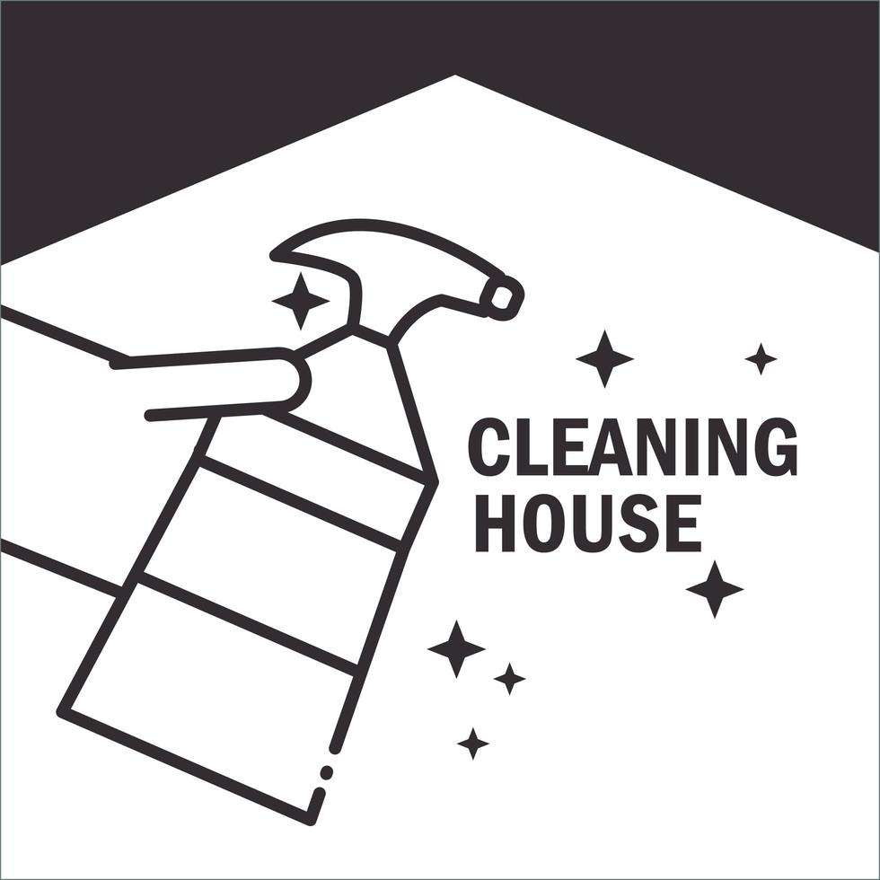 icona del pittogramma di servizio di pulizia domestica vettore