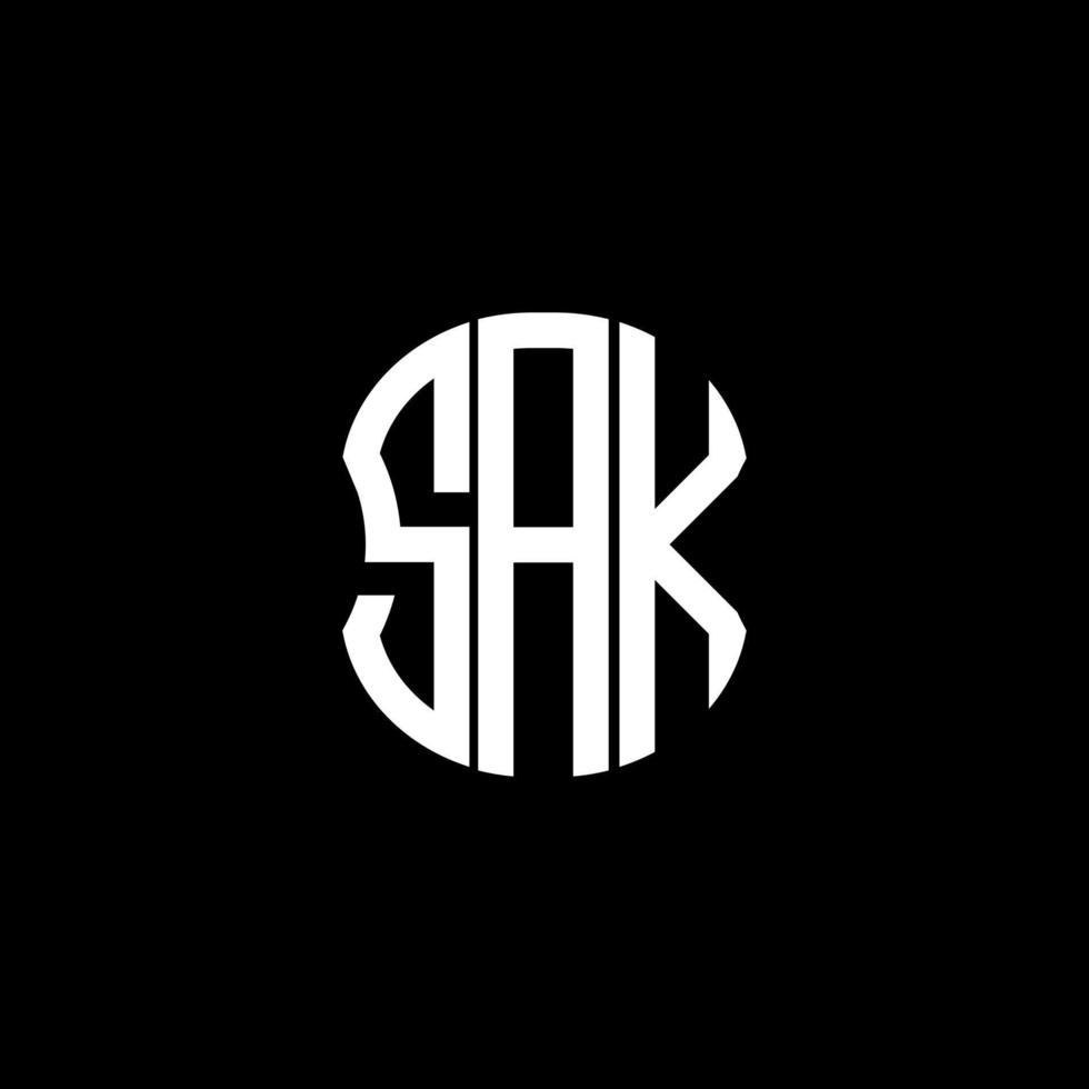 sak lettera logo astratto creativo design. sak unico design vettore