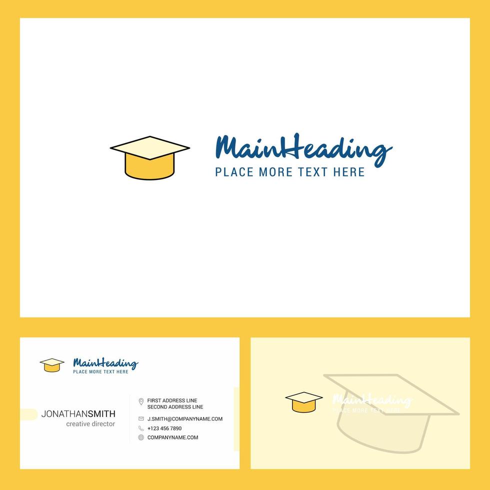 convocazione berretto logo design con tagline davanti e indietro busienss carta modello vettore creativo design