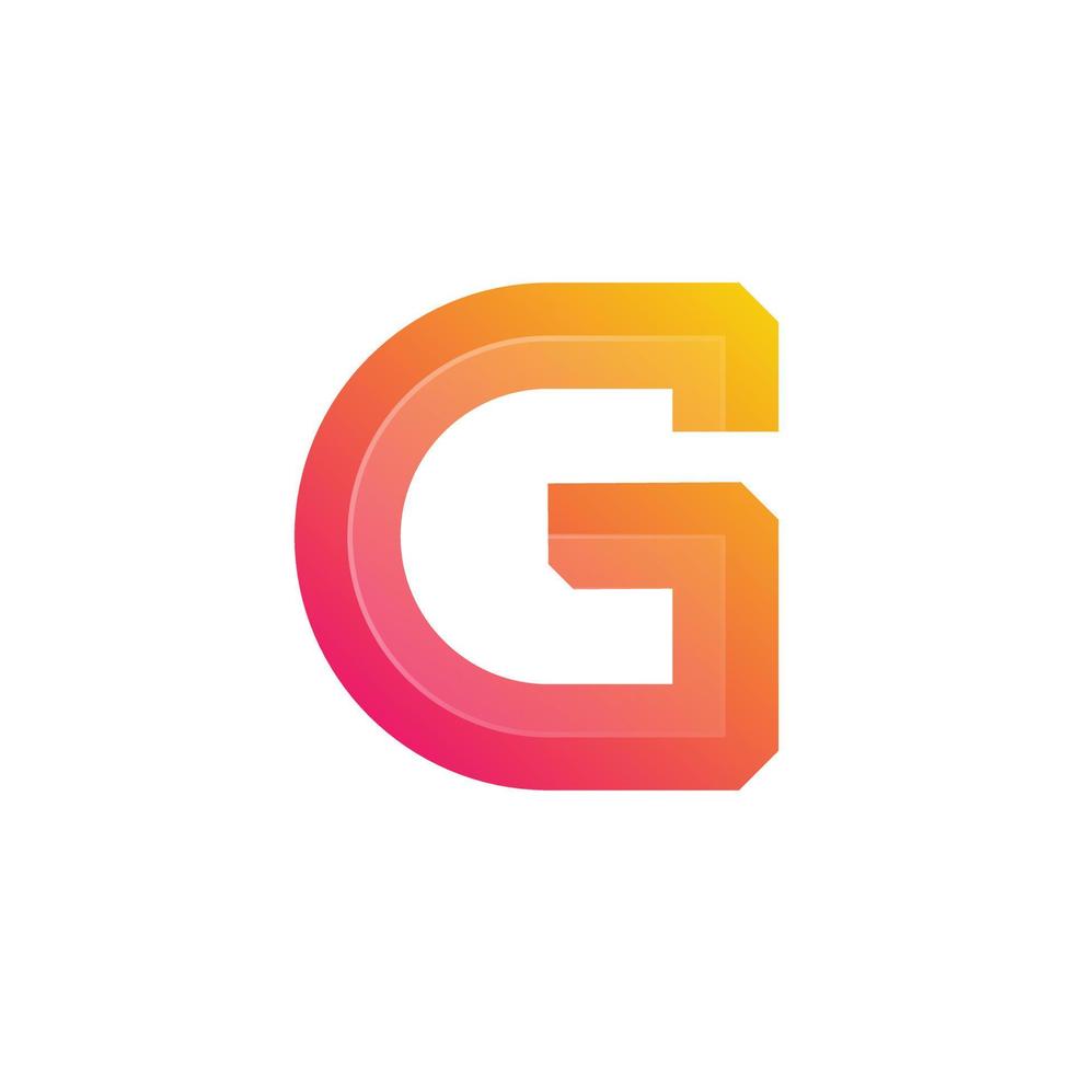 lettera g logo pendenza colorato stile per azienda attività commerciale o personale il branding vettore