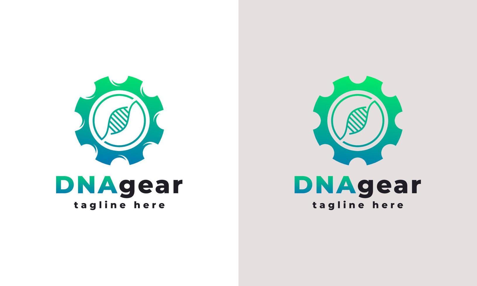 dna Ingranaggio icona logo vettore design elemento