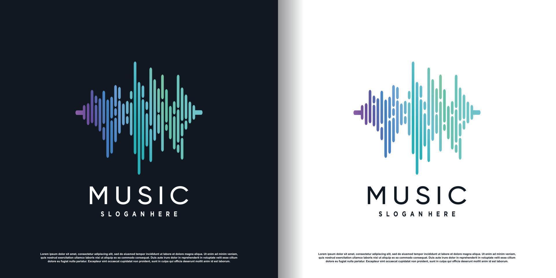 musica logo design icona con creativo concetto stile premio vettore