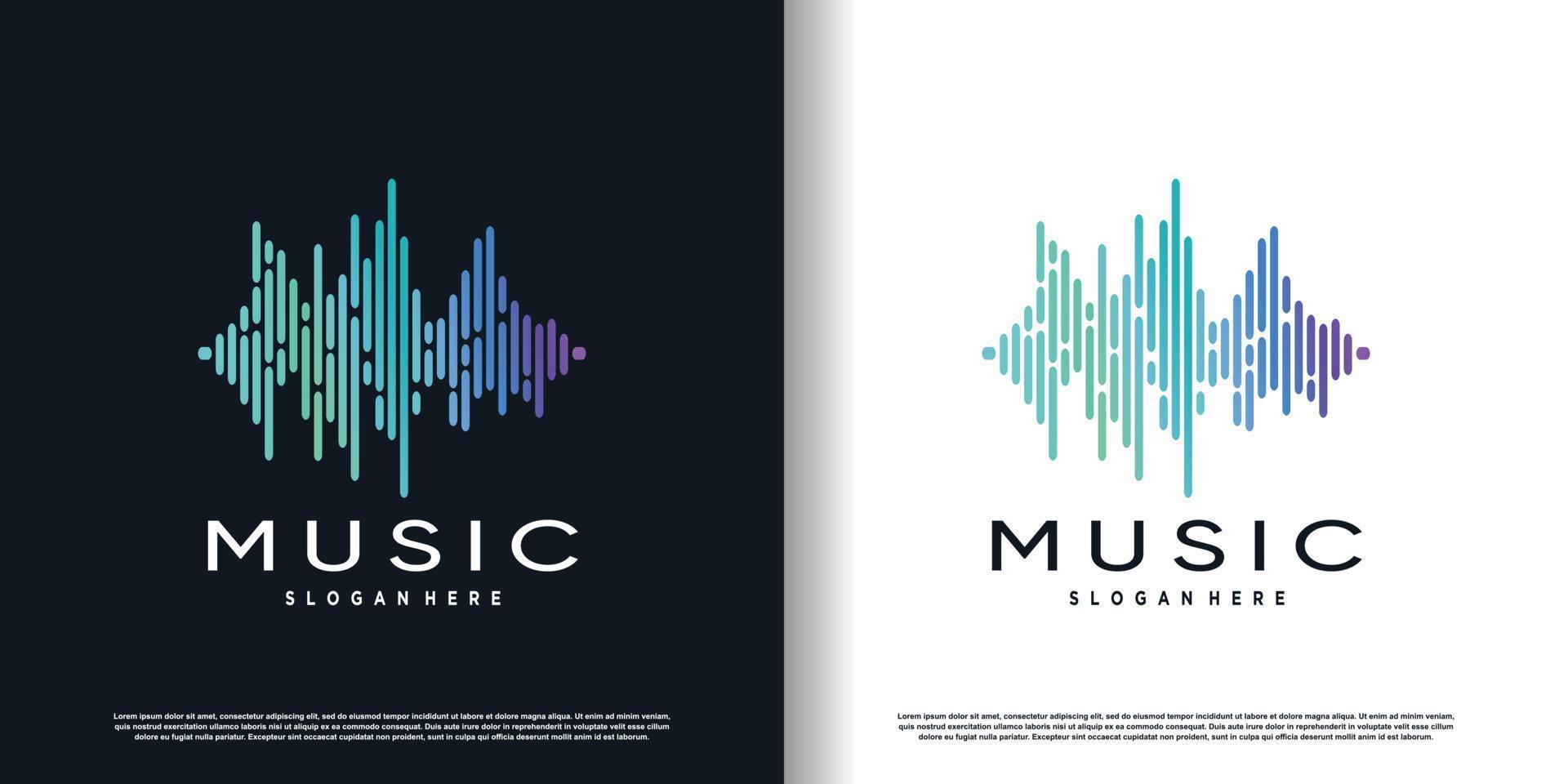 musica logo design icona con creativo concetto stile premio vettore