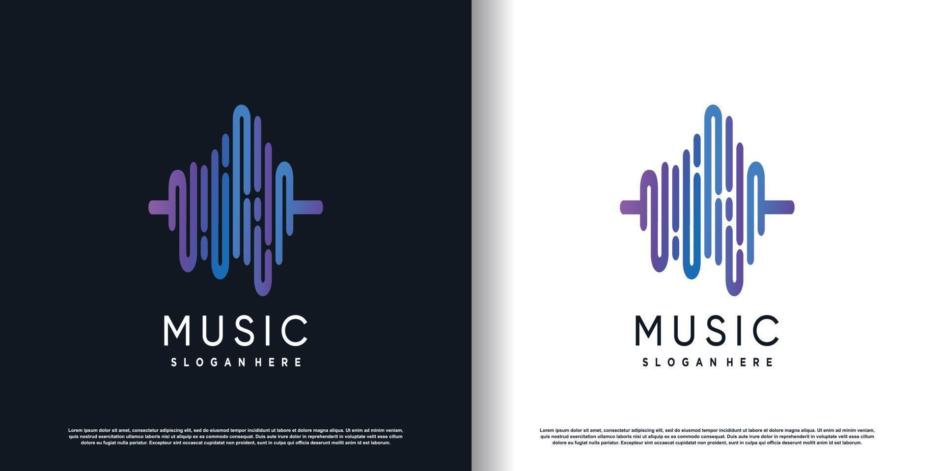 musica logo design icona con creativo concetto stile premio vettore