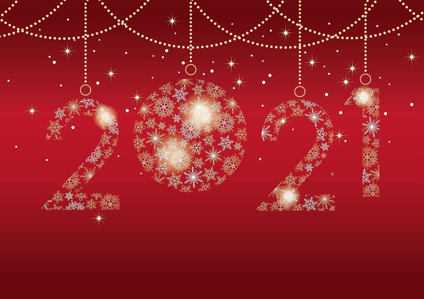 decorazioni festive per celebrare l'anno 2021 vettore