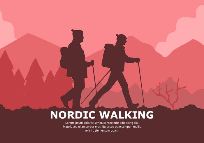 Sfondo nordic walking vettore