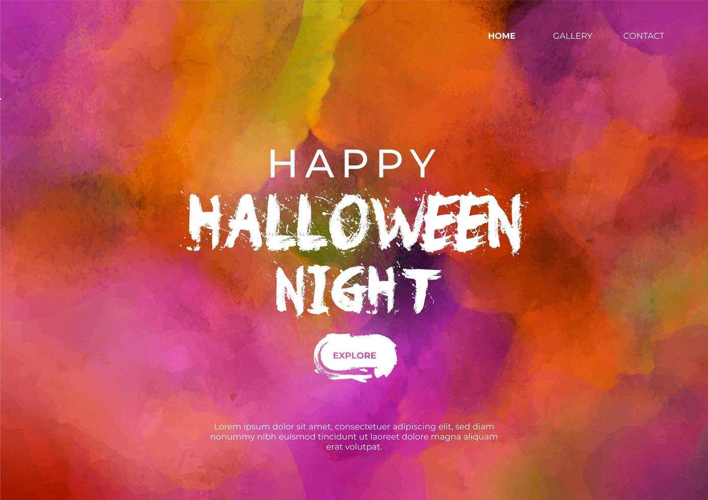 home page di Halloween in acquerello vettore