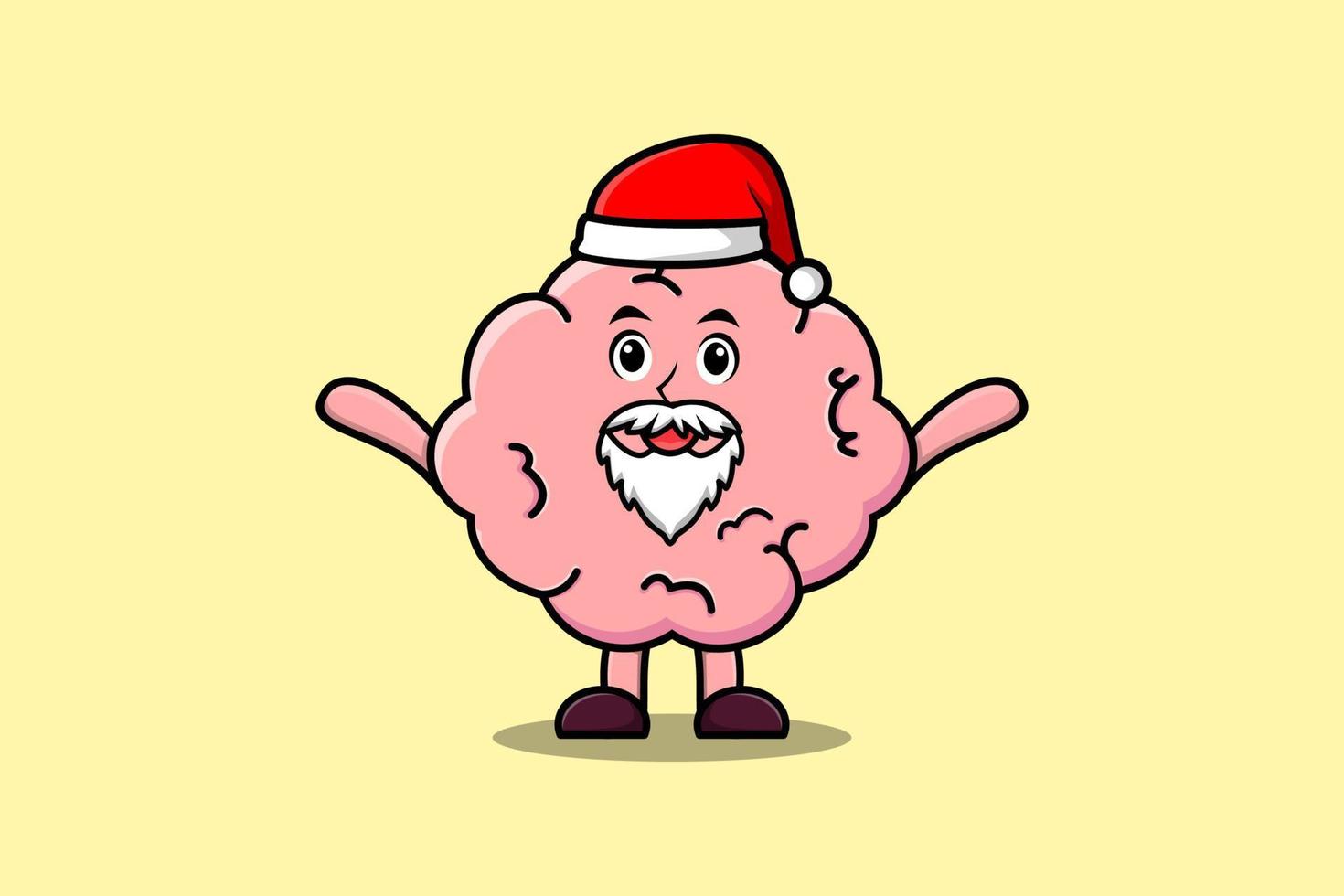 carino cartone animato portafortuna personaggio cervello Santa Claus vettore