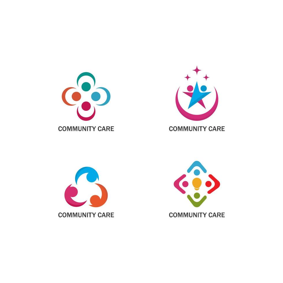 adozione e Comunità cura logo modello vettore