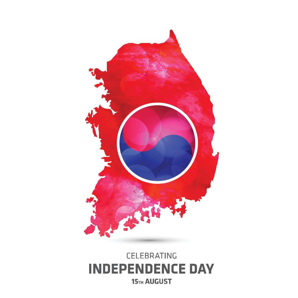 Sud Corea indipendenza giorno design vettore