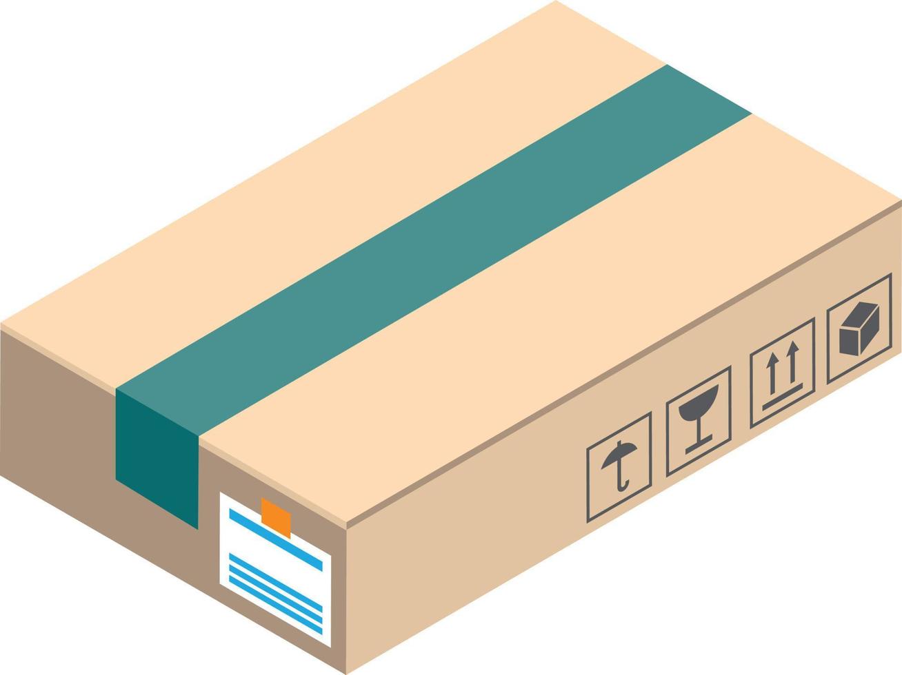 pacco scatola illustrazione nel 3d isometrico stile vettore