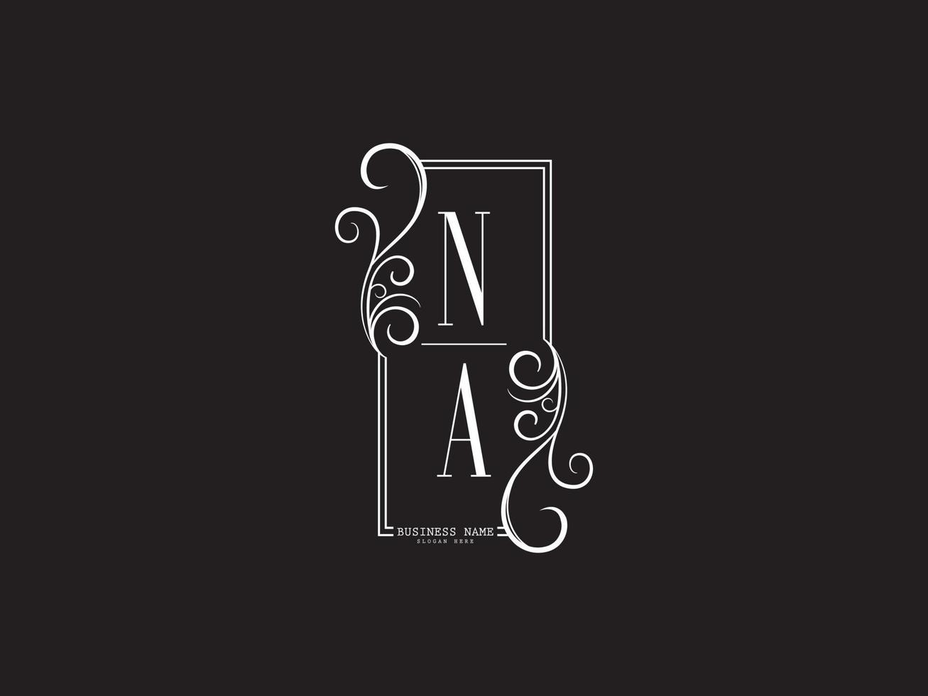 bellissimo n / A lusso logo, nuovo n / A un nero bianca lettera logo design vettore