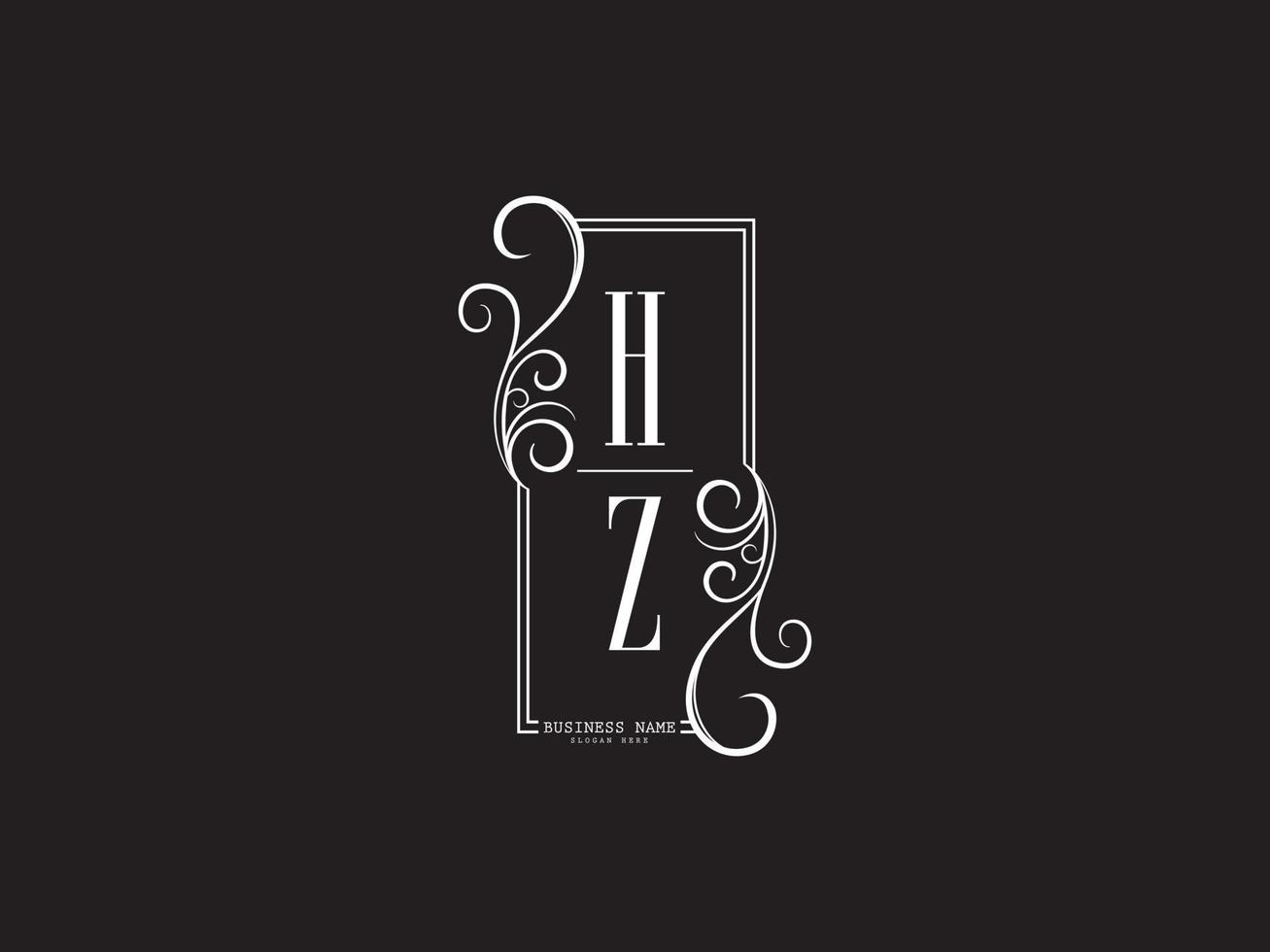 minimalista hz zh lusso logo lettera vettore Immagine design