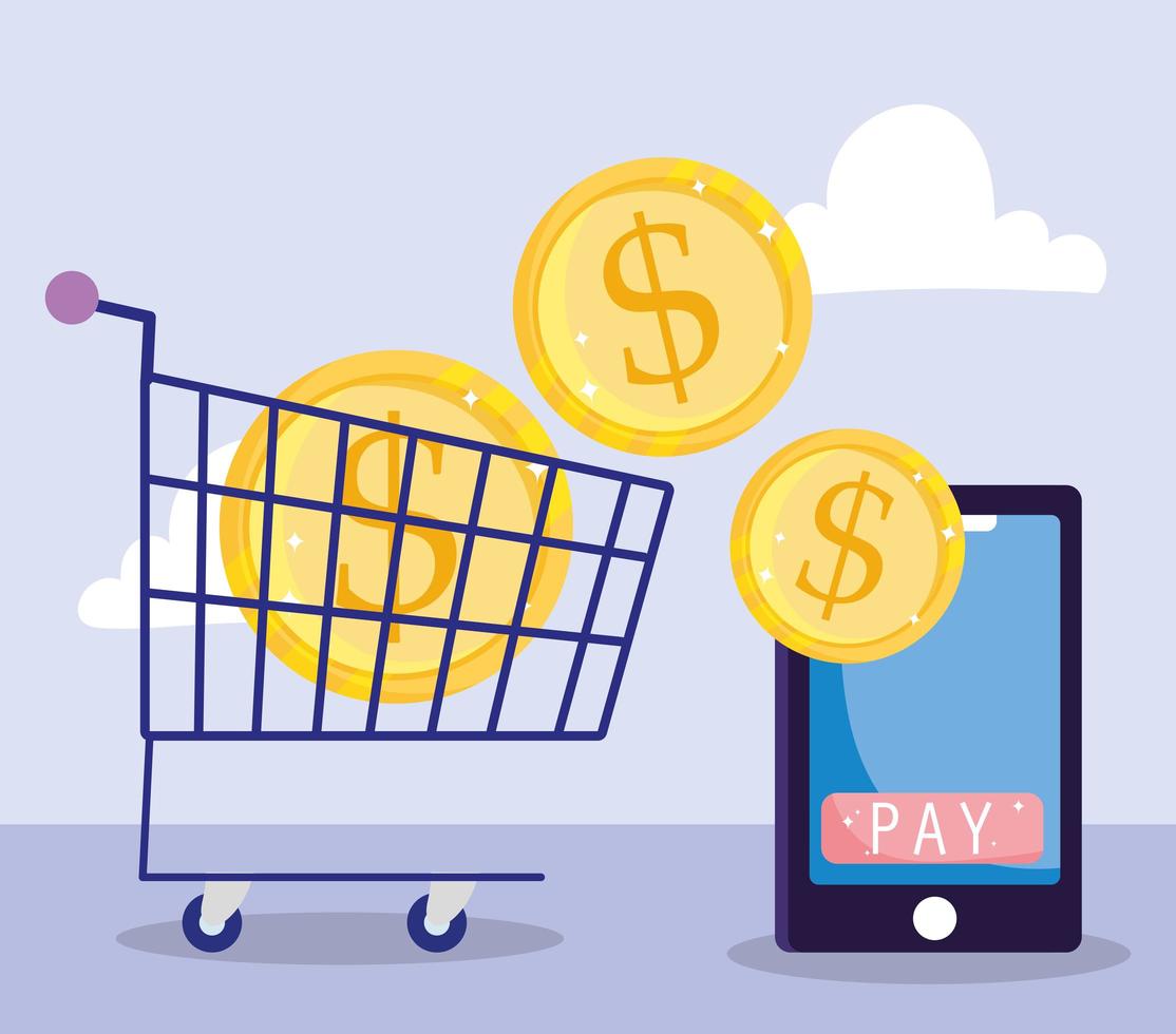 pagamento online e composizione dell'e-commerce vettore