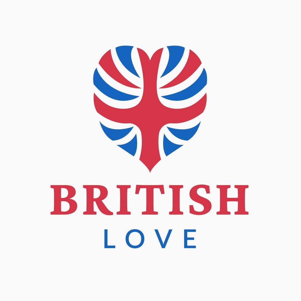 Britannico amore logo modello design vettore