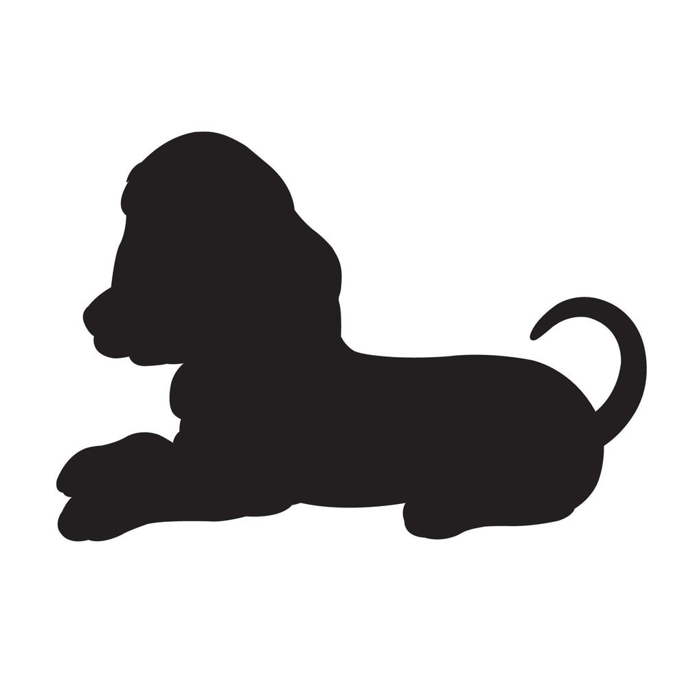 cane silhouette vettore isolato su bianca sfondo animale colorazione libro per bambini cartone animato vettore cane illustrazione