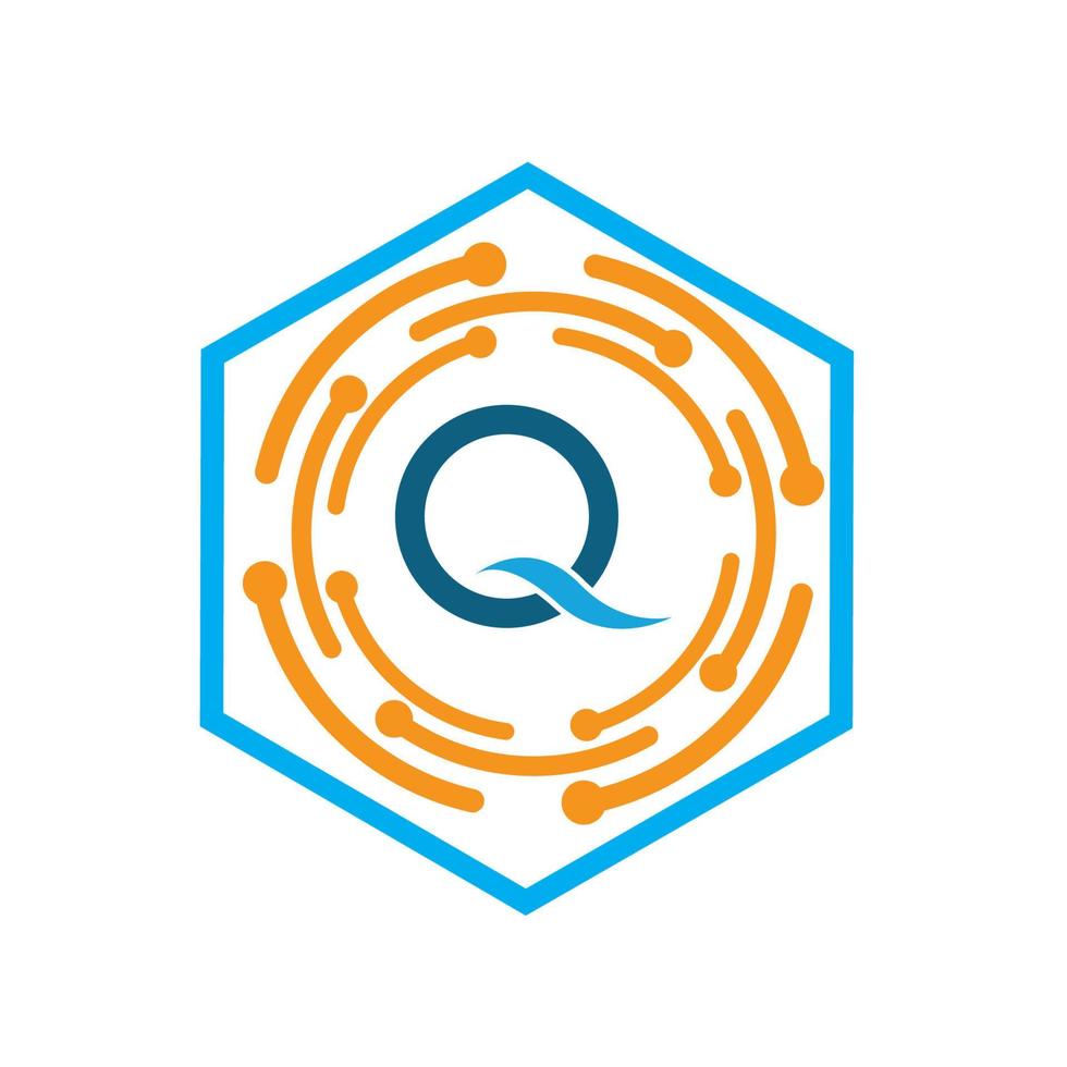 lettera q business aziendale astratto unità vector logo design template
