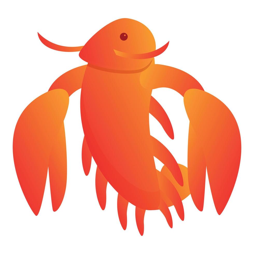 oceano aragosta icona, cartone animato stile vettore