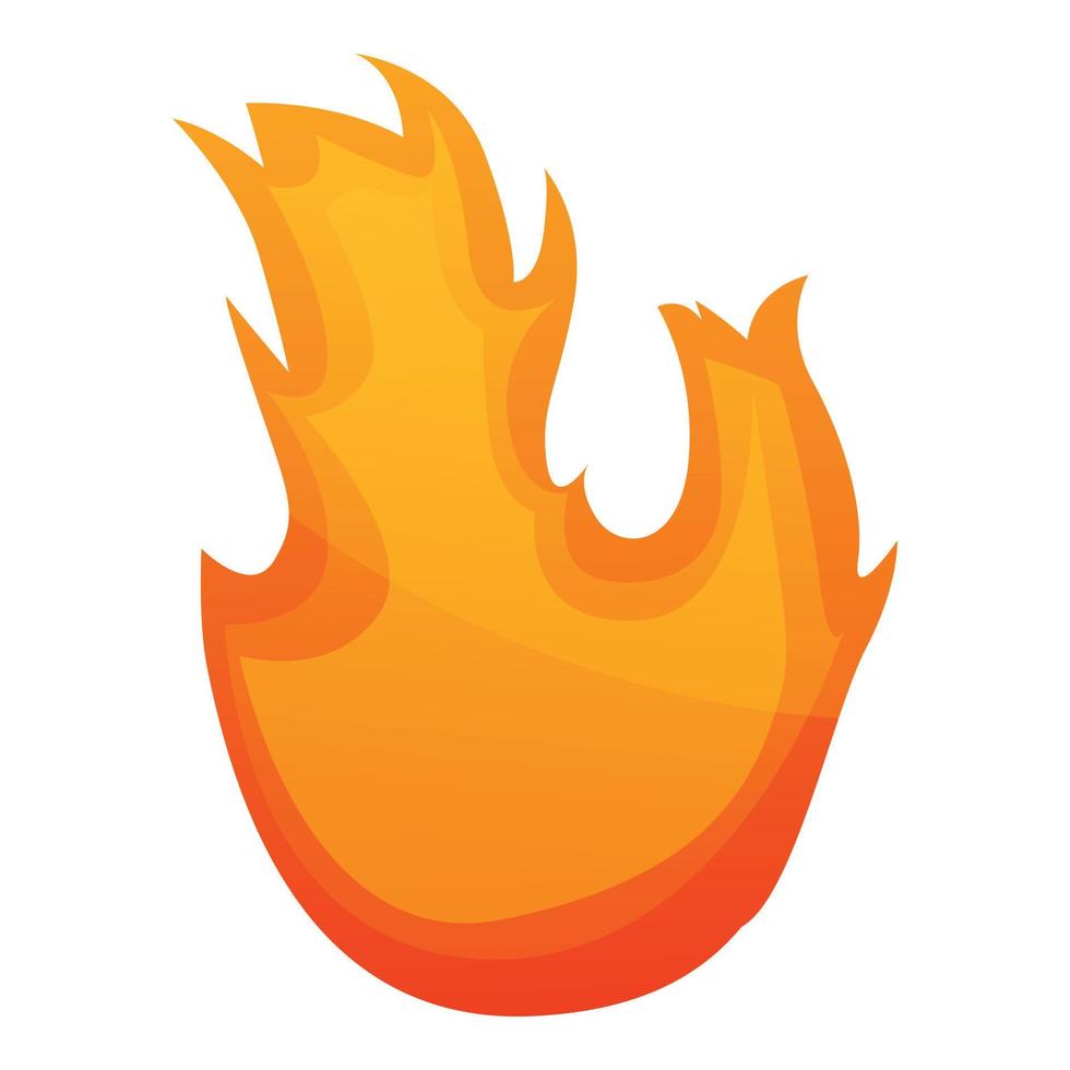 fuoco di bivacco fiamma icona, cartone animato stile vettore