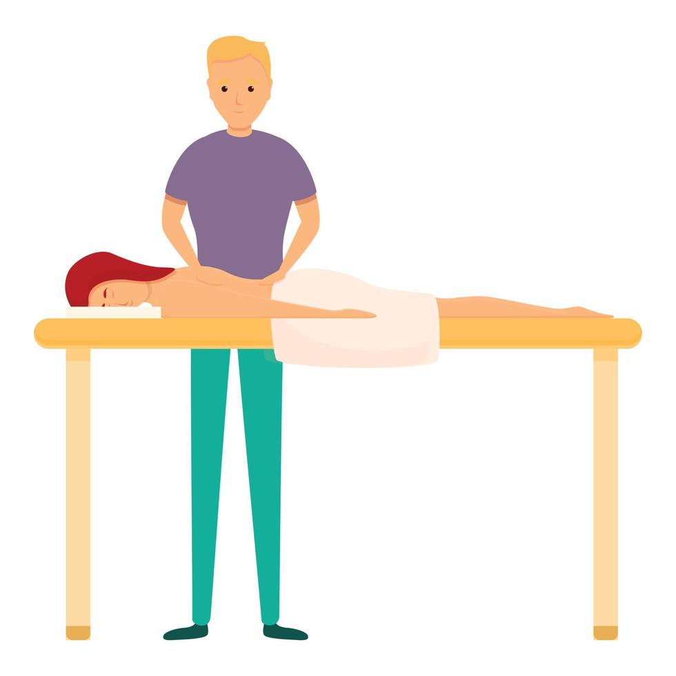 terapia massaggiatore icona, cartone animato stile vettore