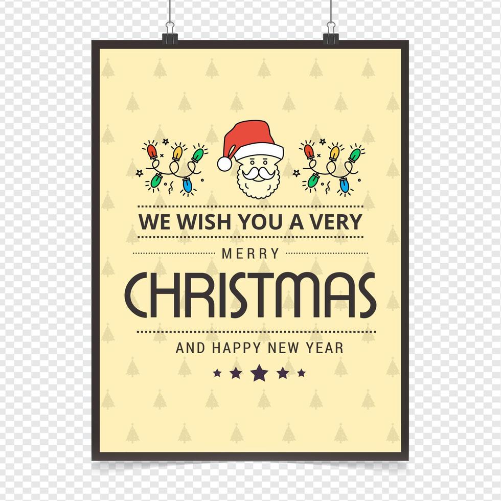 allegro Natale carta con creativo design e leggero sfondo vettore