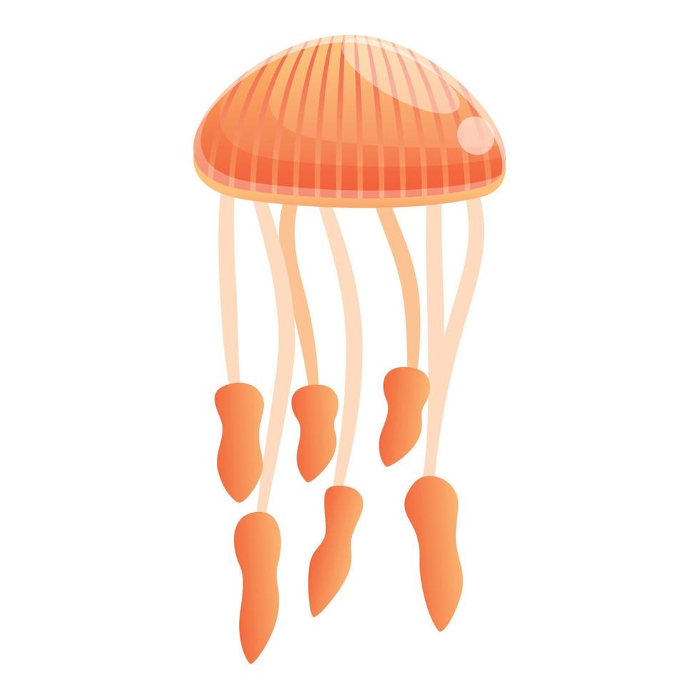 acquario Medusa icona, cartone animato stile vettore