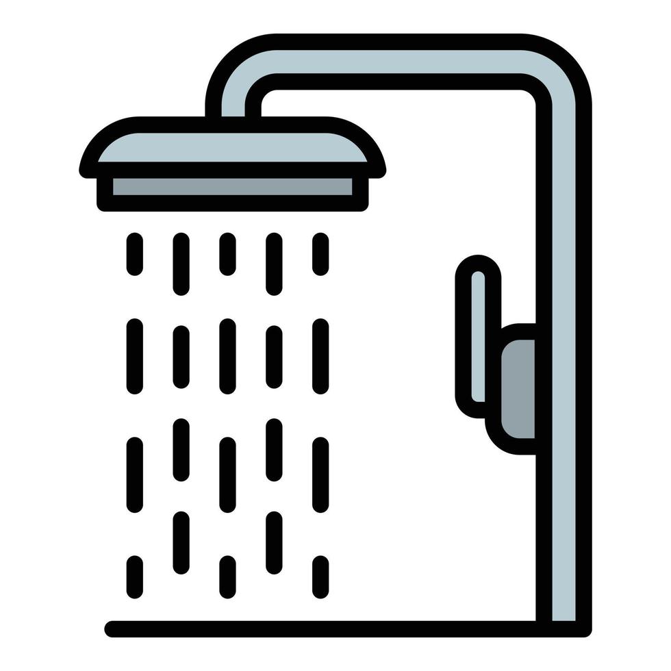 piscina doccia icona, schema stile vettore