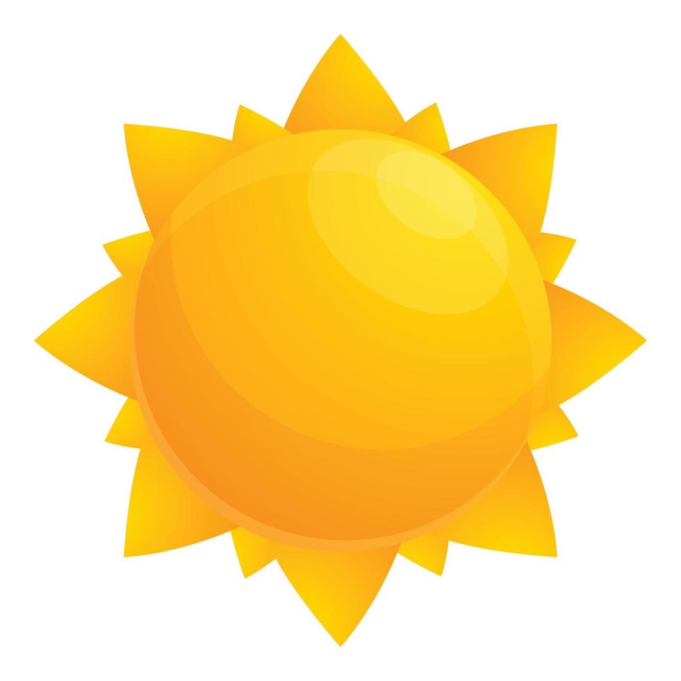 globale caldo sole icona, cartone animato stile vettore