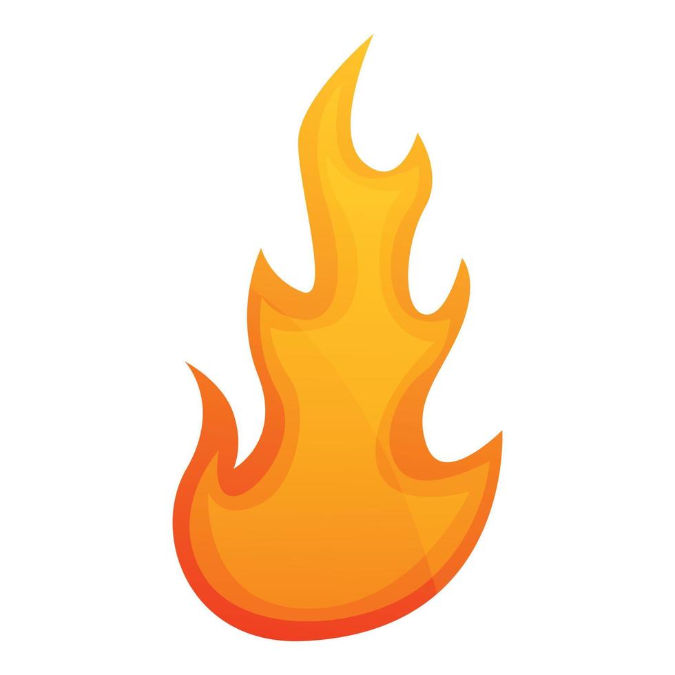 inferno fiamma icona, cartone animato stile vettore