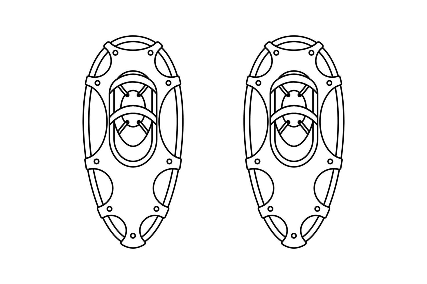 scarpe da neve nel il stile di linea arte. vettore illustrazione