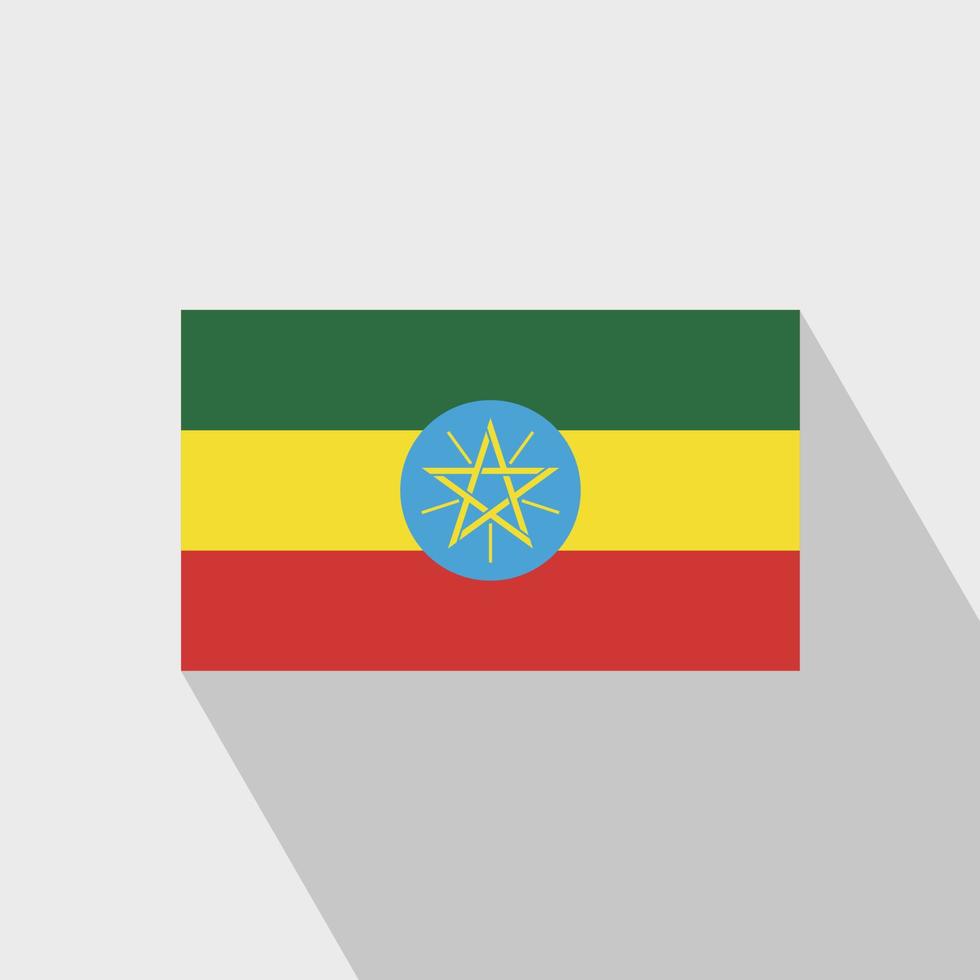 Etiopia bandiera lungo ombra design vettore