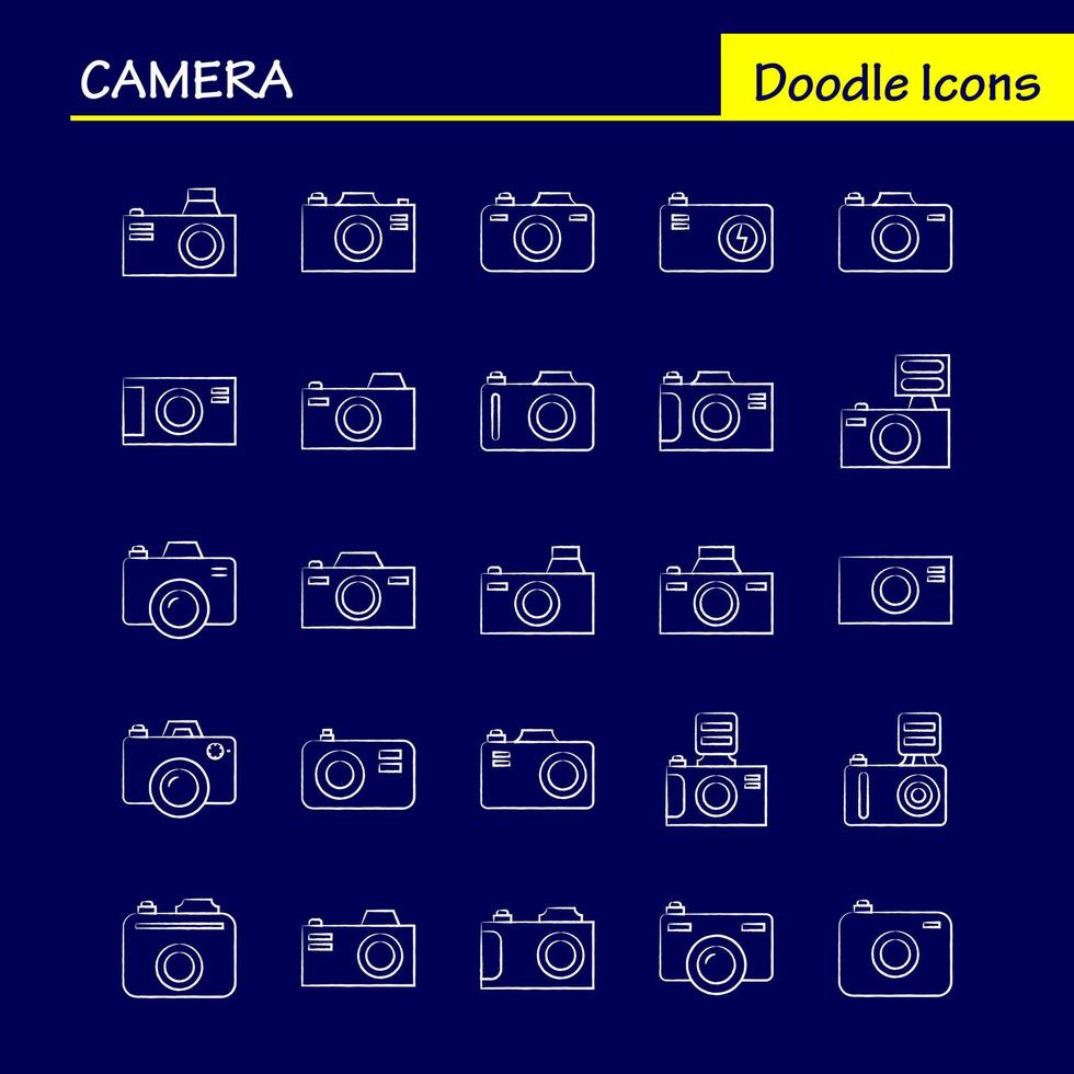 telecamera mano disegnato icona per ragnatela Stampa e mobile uxui kit come come telecamera digitale dslr fotografia telecamera digitale dslr fotografia pittogramma imballare vettore