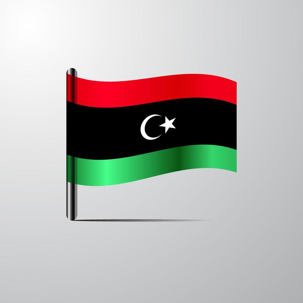 Libia agitando brillante bandiera design vettore