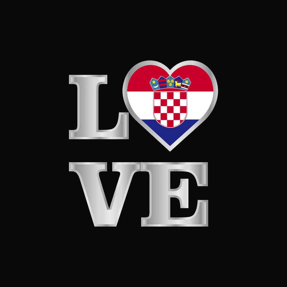 amore tipografia Croazia bandiera design vettore bellissimo lettering