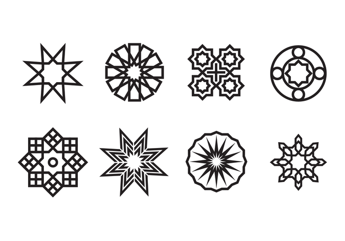 vettore di ornamenti islamici geometrici