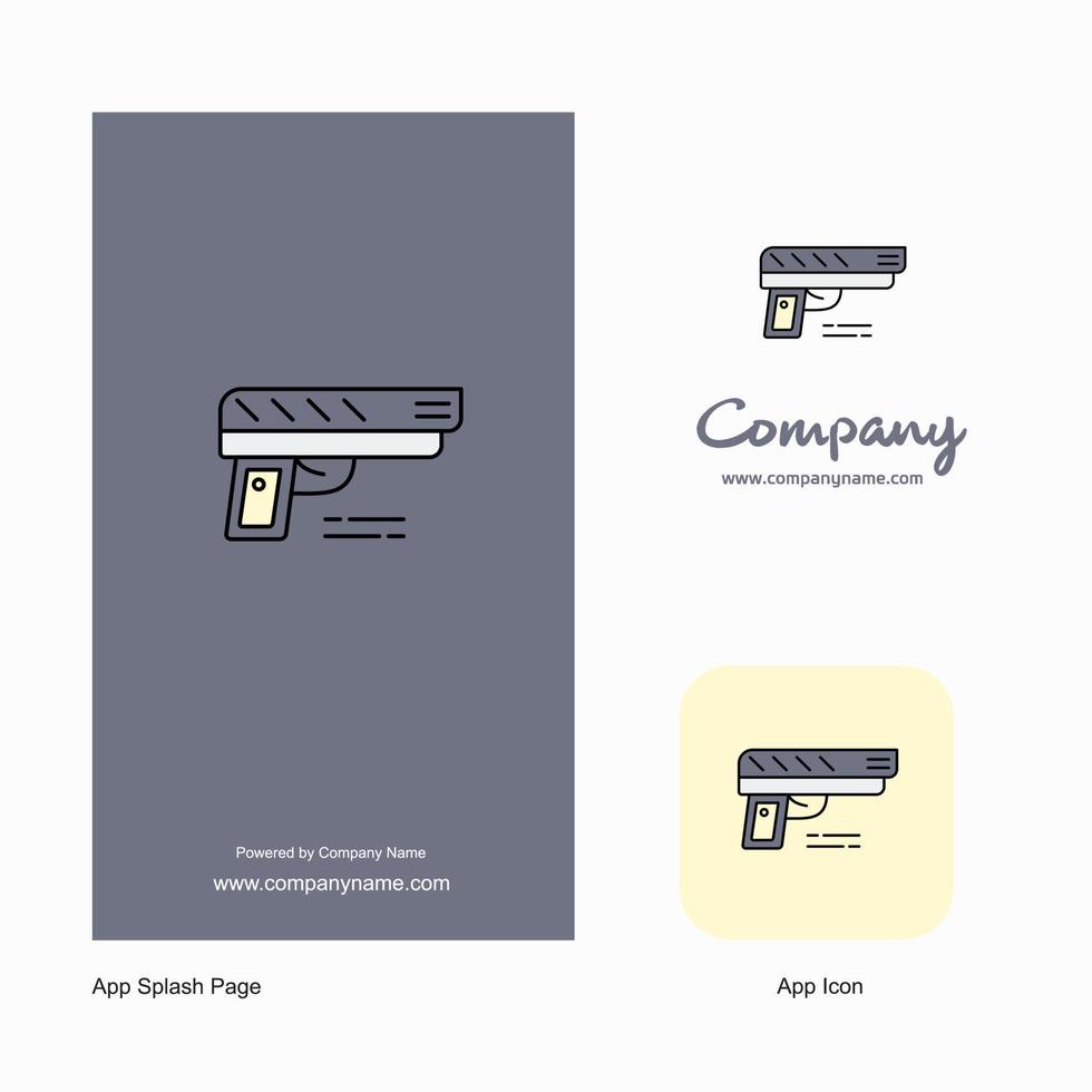 pistola azienda logo App icona e spruzzo pagina design creativo attività commerciale App design elementi vettore