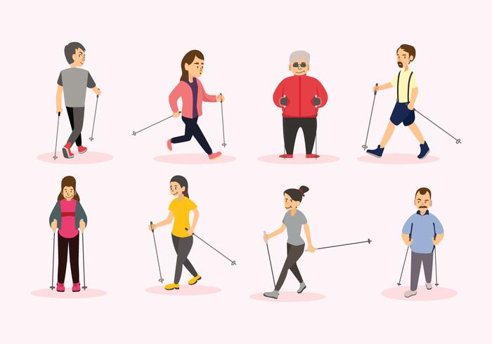 Nordic Walking Vector People