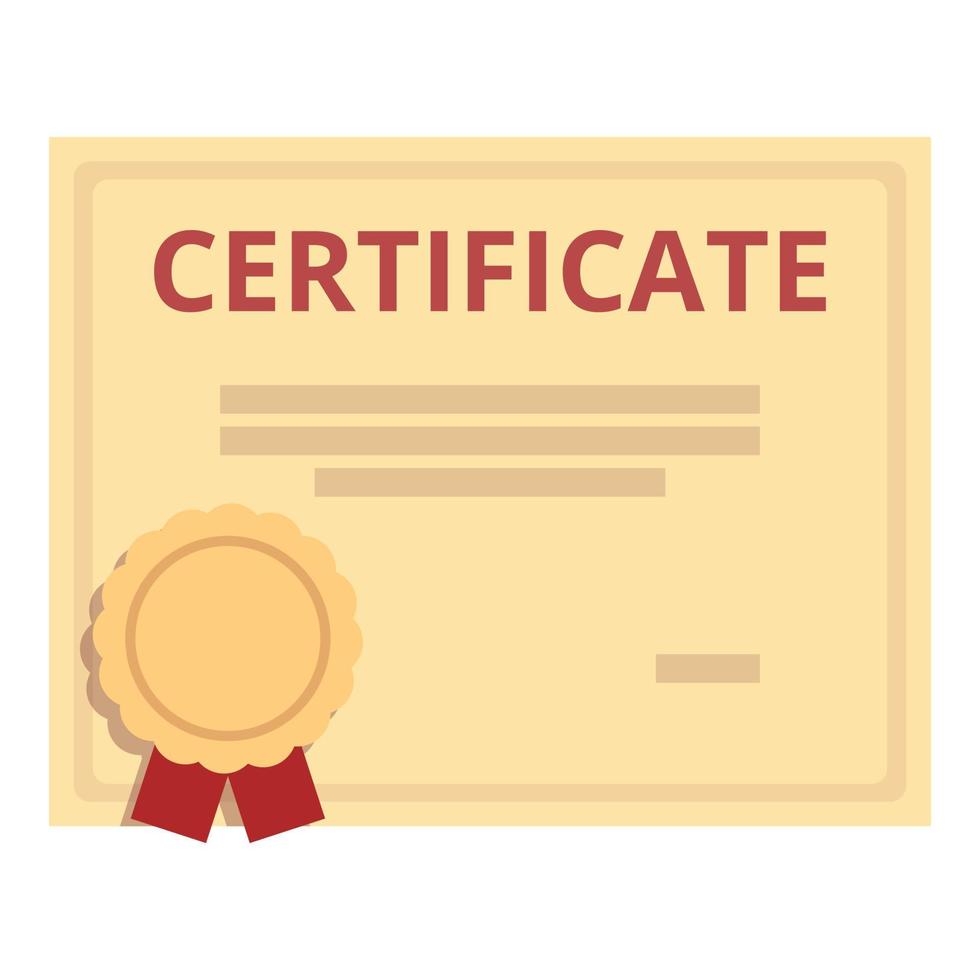 certificato icona cartone animato vettore. regalo documento vettore