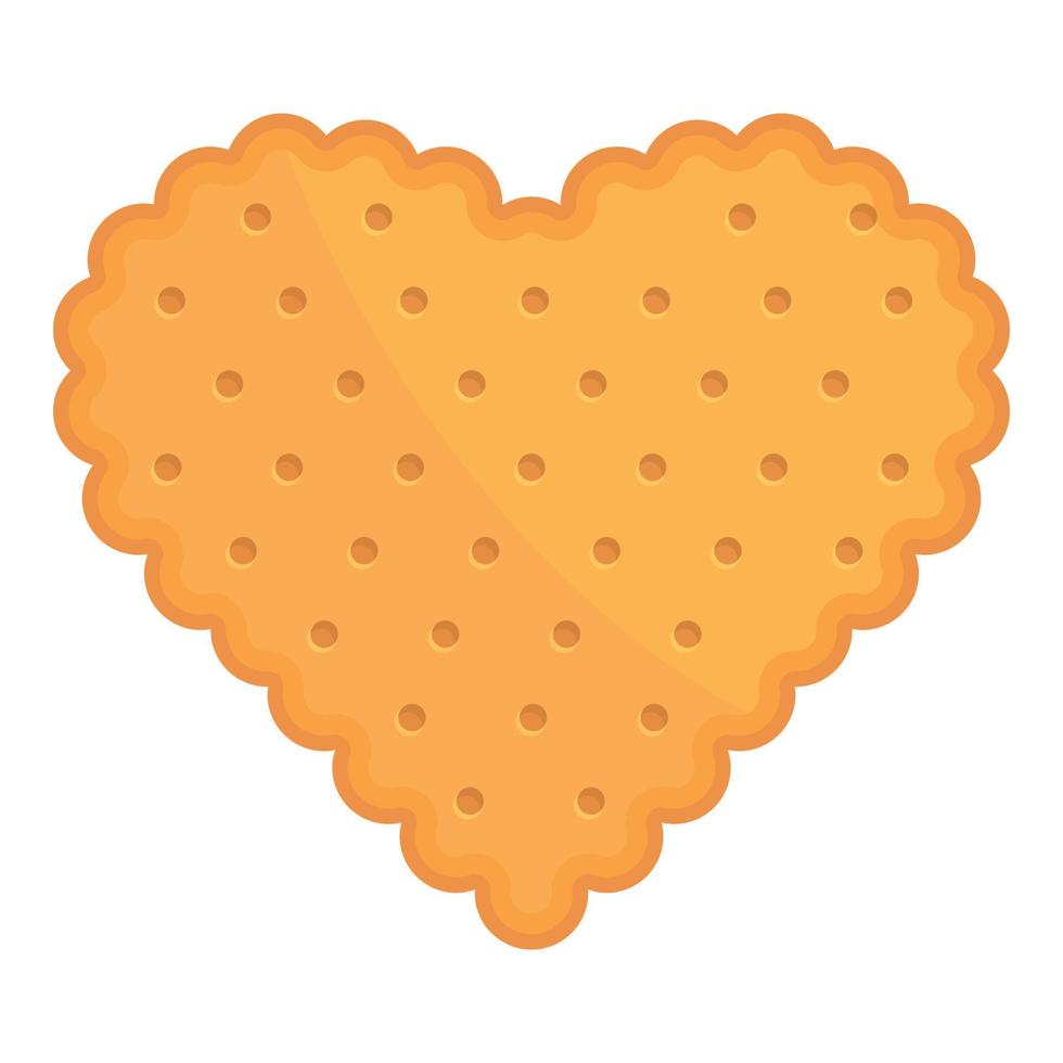 cuore cracker icona cartone animato vettore. biscotto cibo vettore