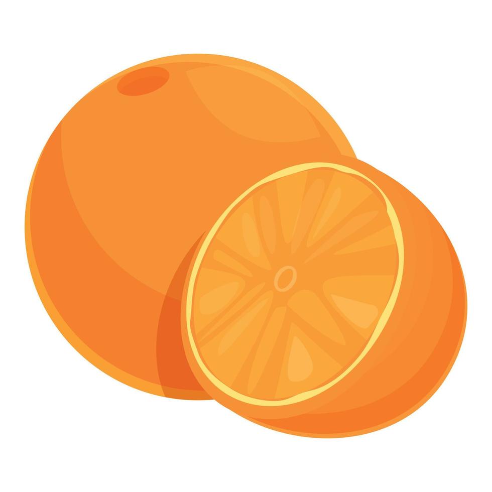 arancia frutta icona cartone animato vettore. agrume fetta vettore