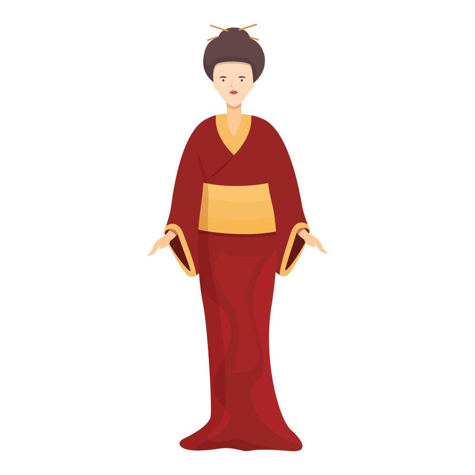 moda geisha icona cartone animato vettore. Giappone femmina vettore